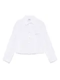 MSGM Kids logo-embroidered shirt - White
