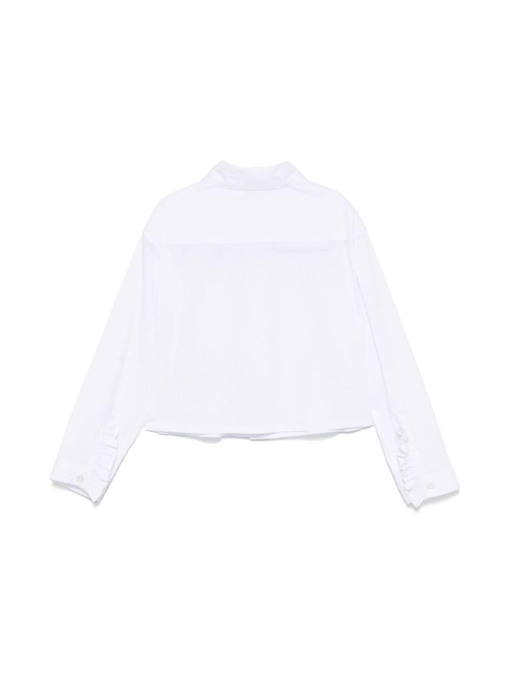 Shop Msgm Logo-embroidered Shirt In White