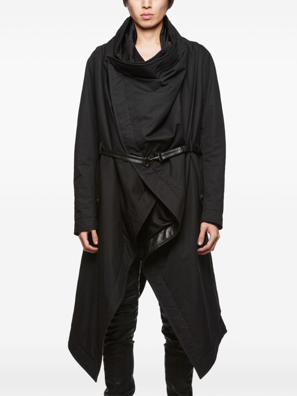 Shop Julius Padded Wrap Coat In Black