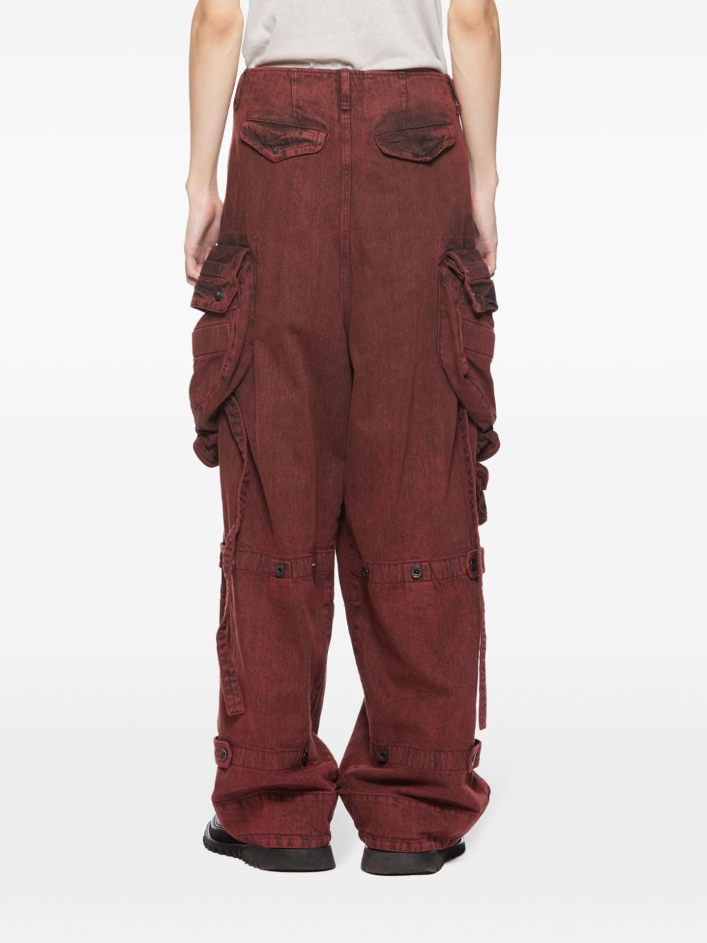 Shop Julius Gasmark Cargo Trousers In Blood