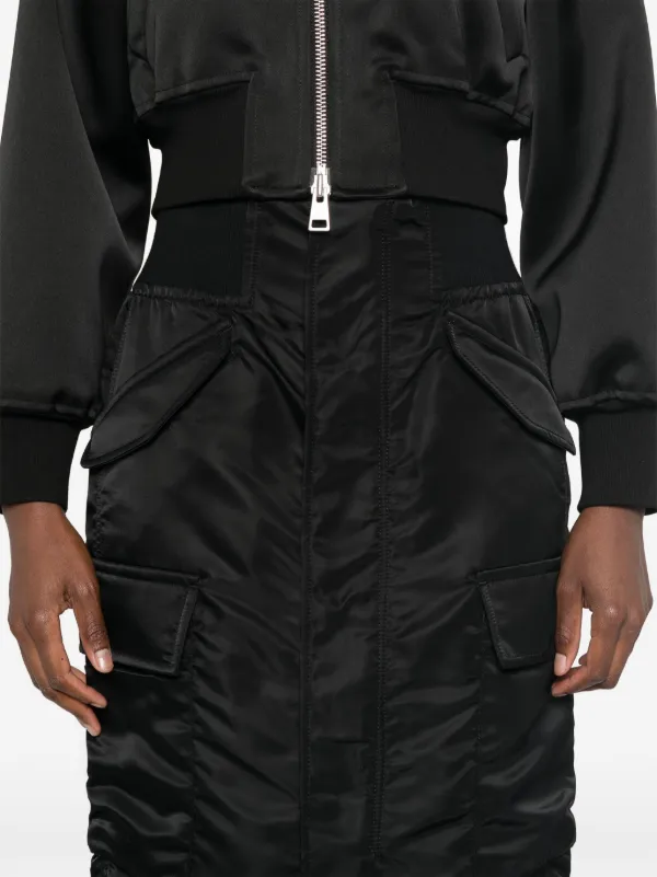 Sacai リブウエスト カーゴスカート | ブラック | FARFETCH JP
