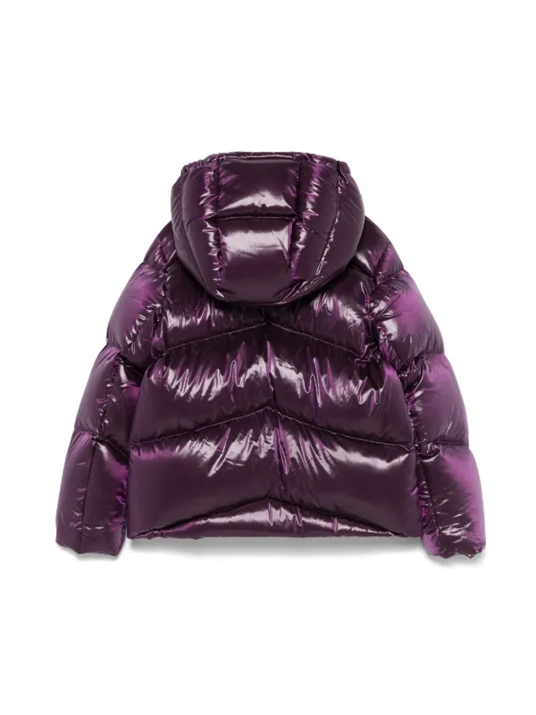 Purple metallic puffer jacket online