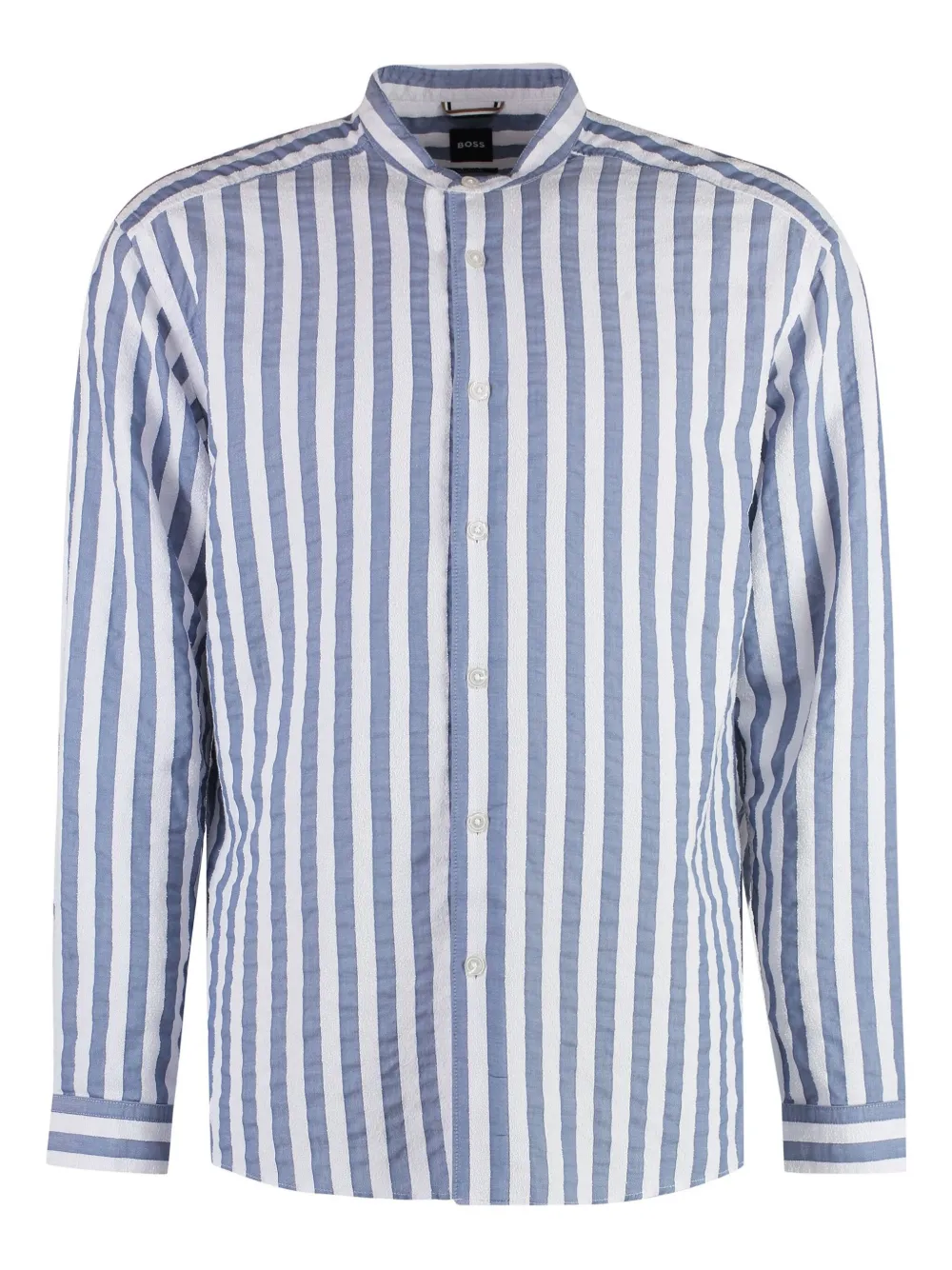 BOSS Gestreept overhemd Blauw