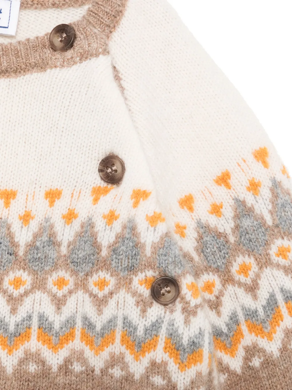 Tartine Et Chocolat Fair Isle intarsia gebreide trui Beige