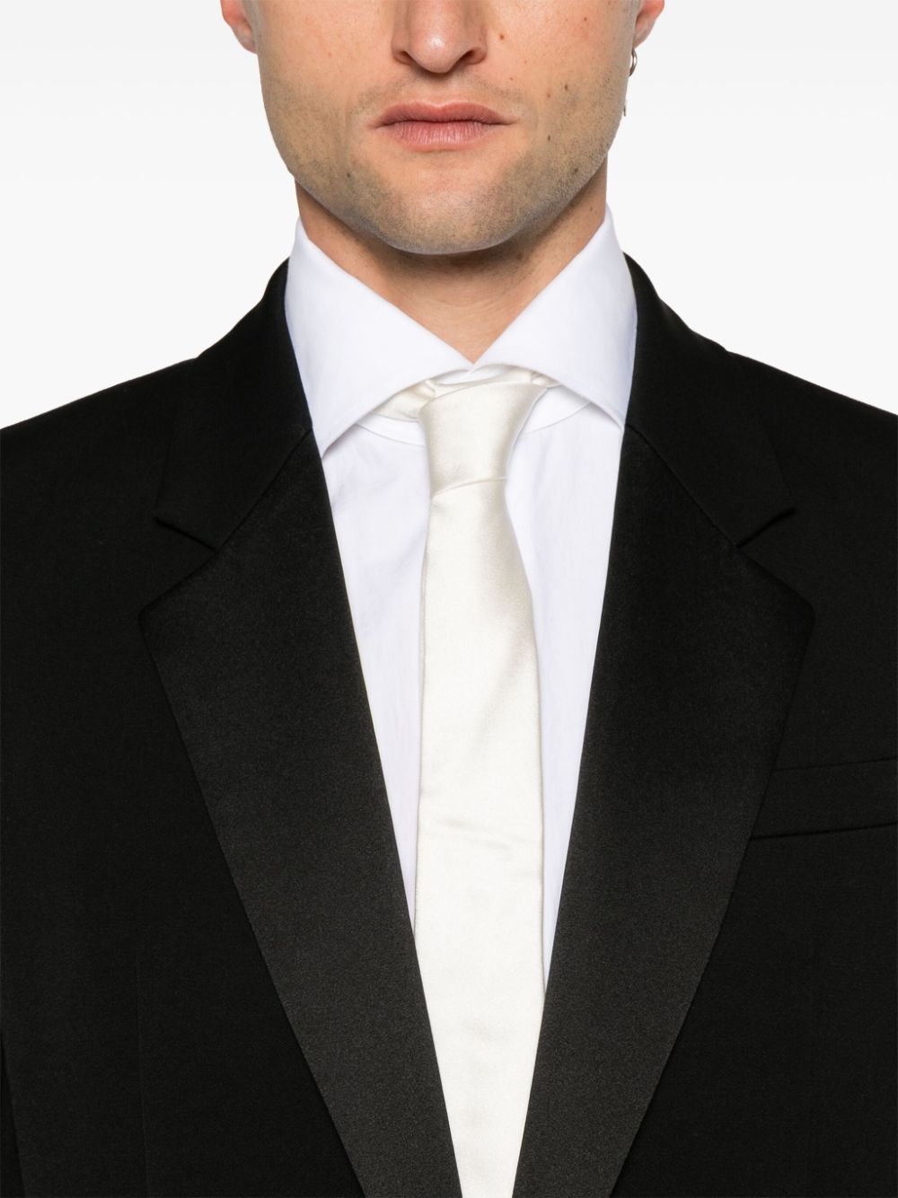 Shop Saint Laurent Grain De Poudre Tuxedo Blazer In Black