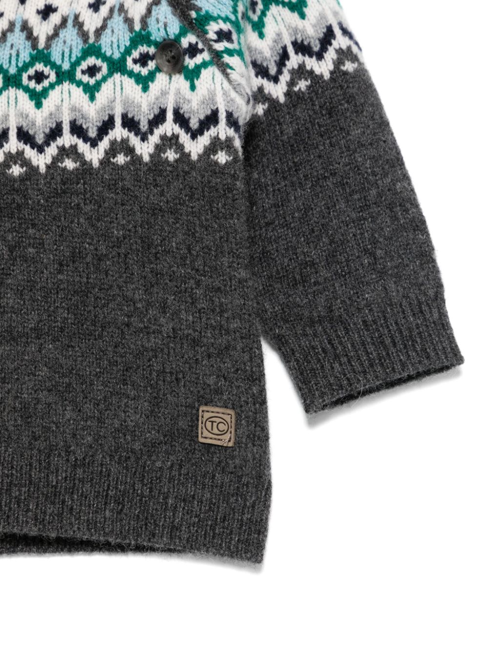 Shop Tartine Et Chocolat Fair-isle Sweater In Grey