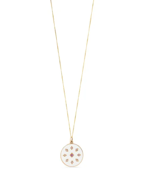 Nora Kogan 14kt yellow gold Crete pendant sapphire necklace