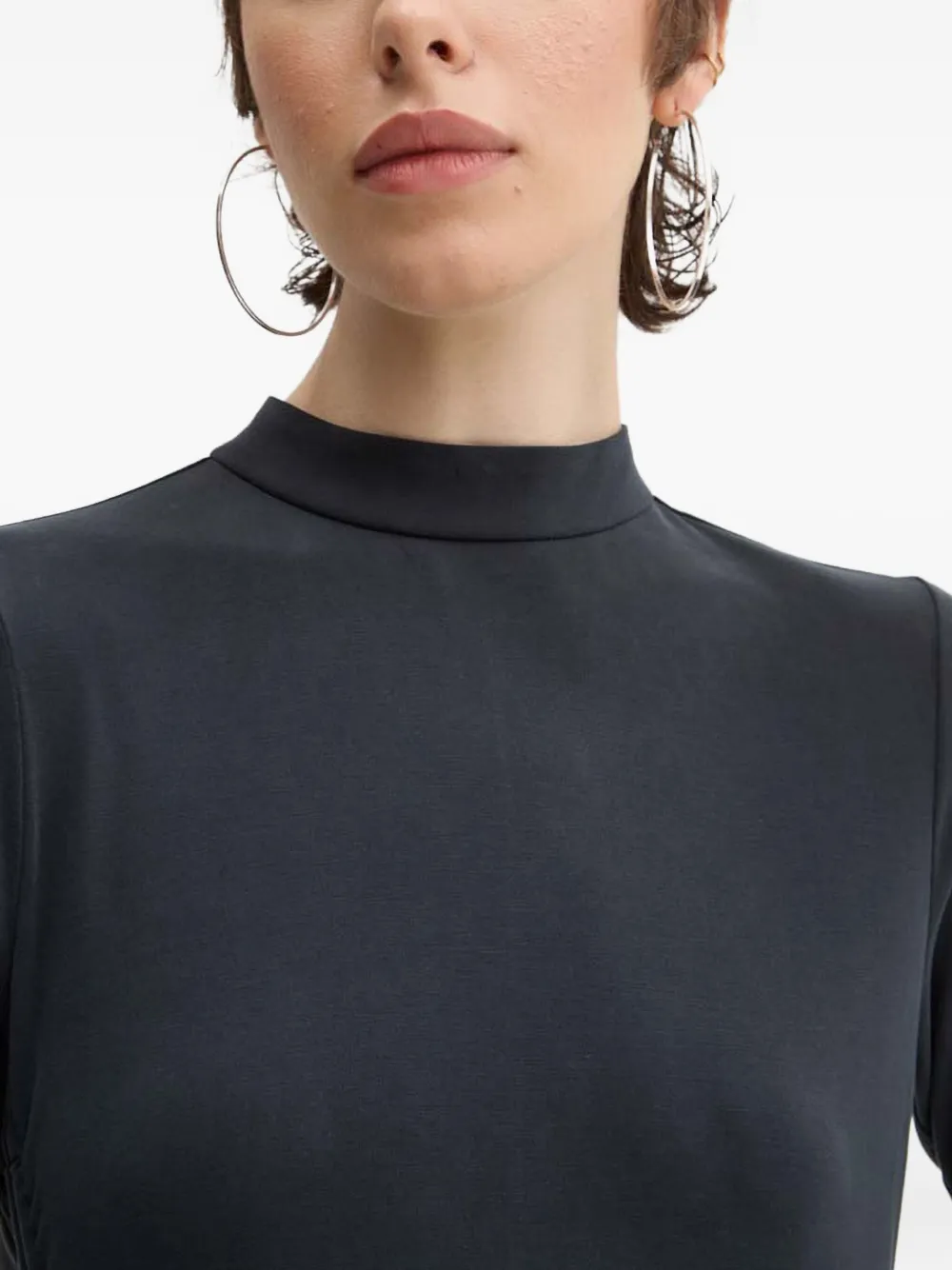 HUGO Mini-jurk met ruches en lange mouwen Grijs