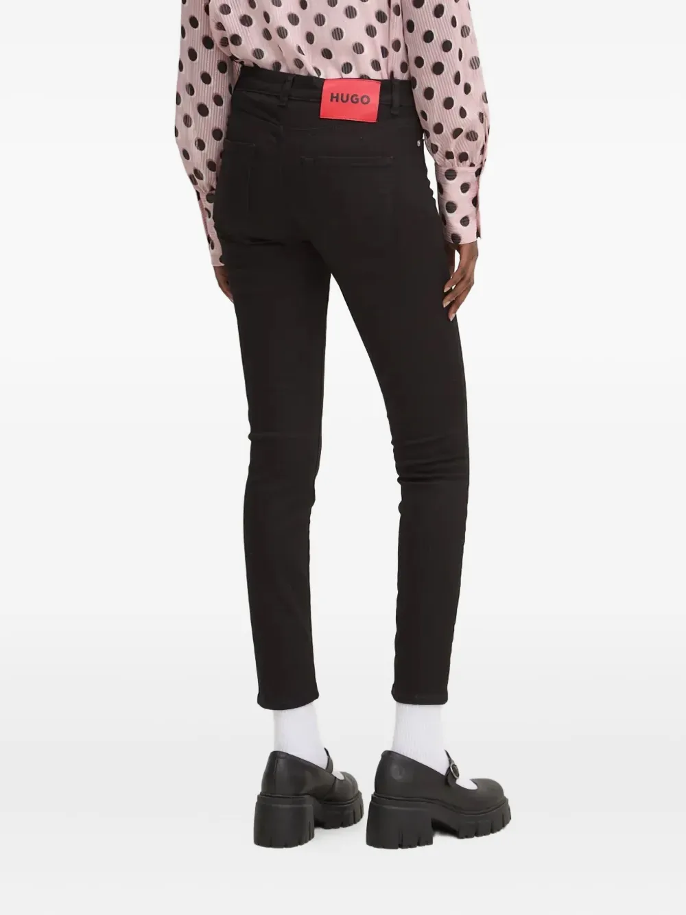 HUGO Jeans met logopatch Zwart