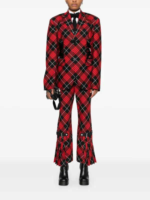 Jean Paul Gaultier plaid-check Trousers | Red | FARFETCH