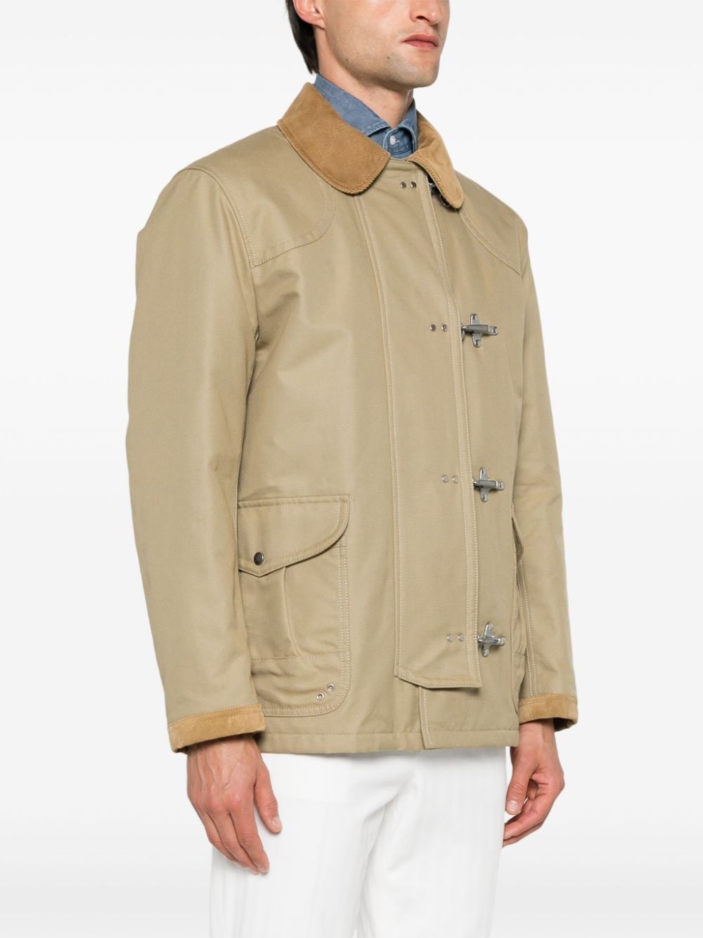 Shop Fay 4 Ganci Canvas Jacket In Brown