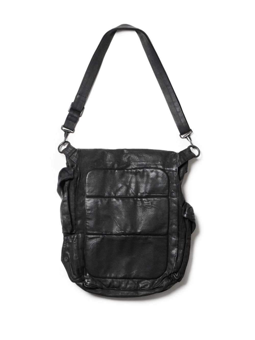 Shop Julius Large Coated Gasmask Bag In Black