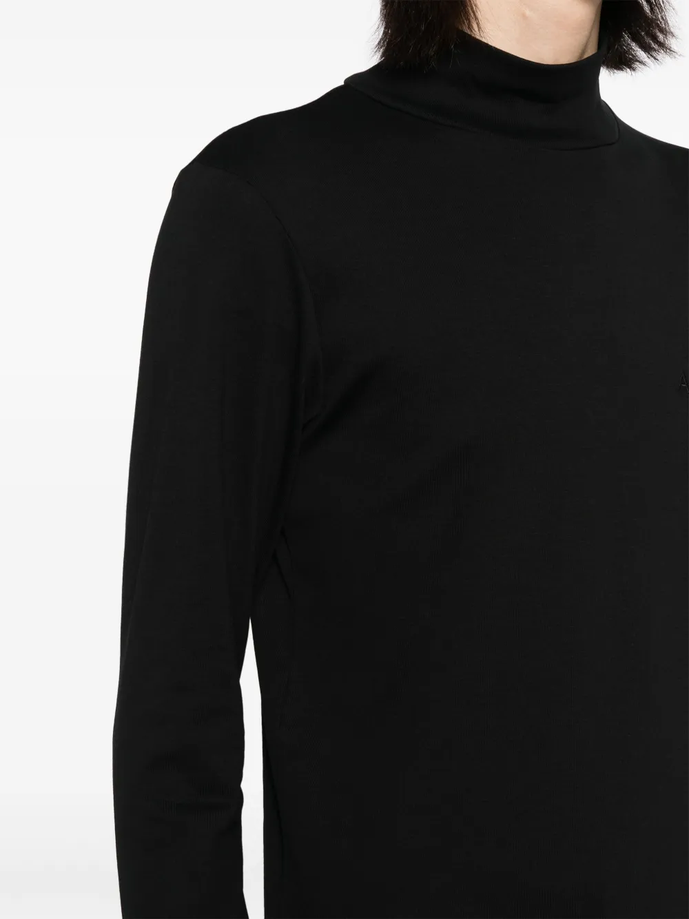 Agnès B. High-collar Panama T-shirt In Black
