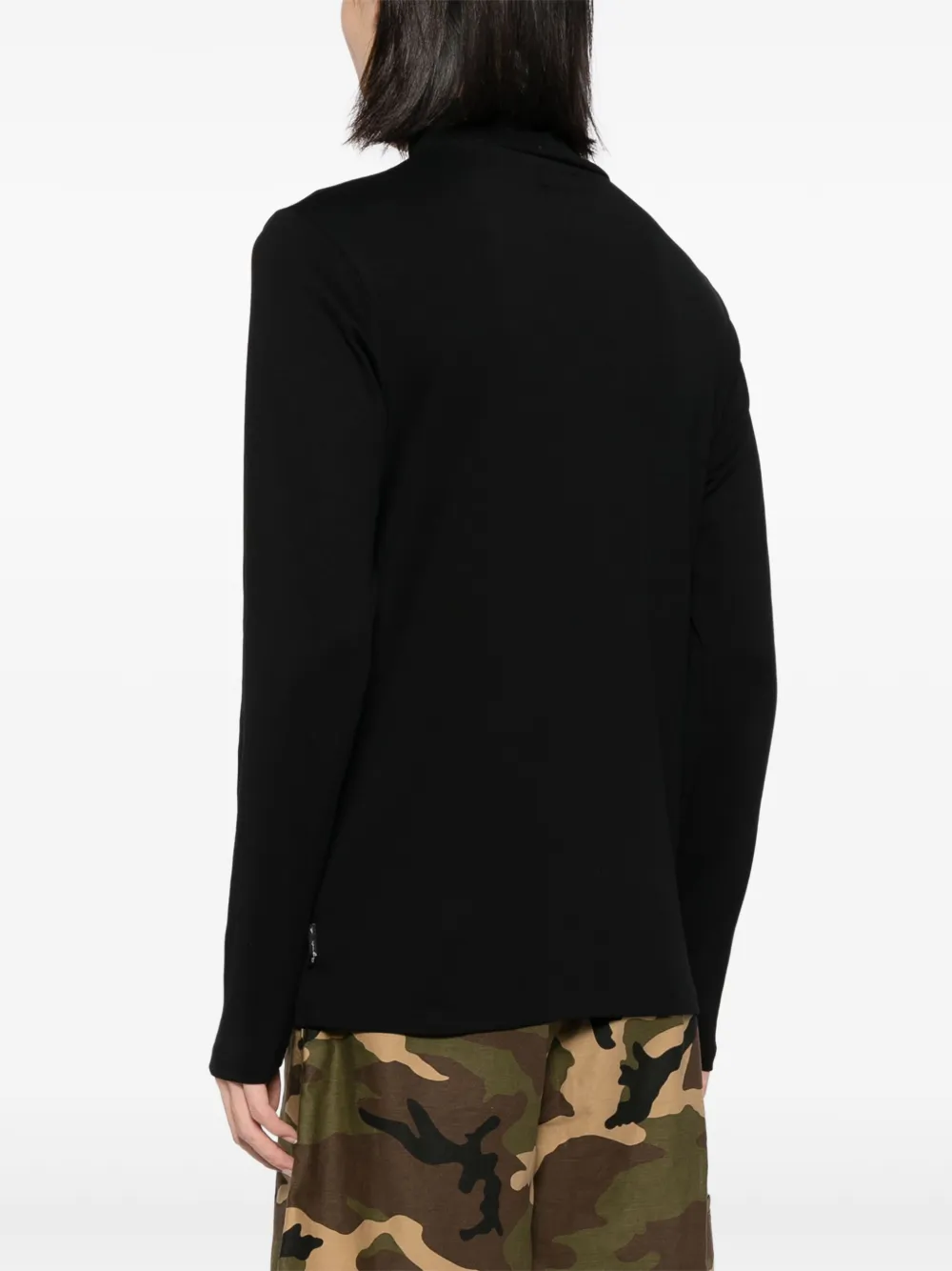 Agnès B. High-collar Panama T-shirt In Black