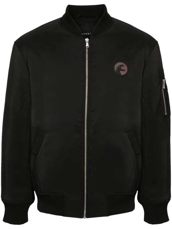 SPORT b. By Agnès b. logo-patch zip-up Bomber Jacket | Black 