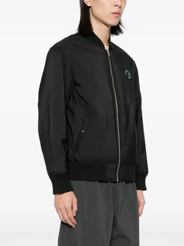 SPORT b. By Agnès b. logo-patch zip-up Bomber Jacket | Black 