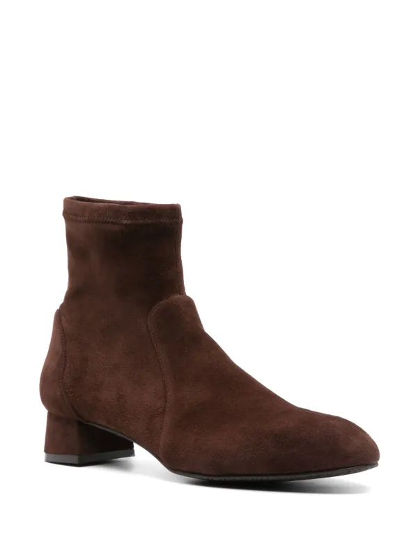 Stuart Weitzman 35mm Grace Sock Booties Brown FARFETCH UK