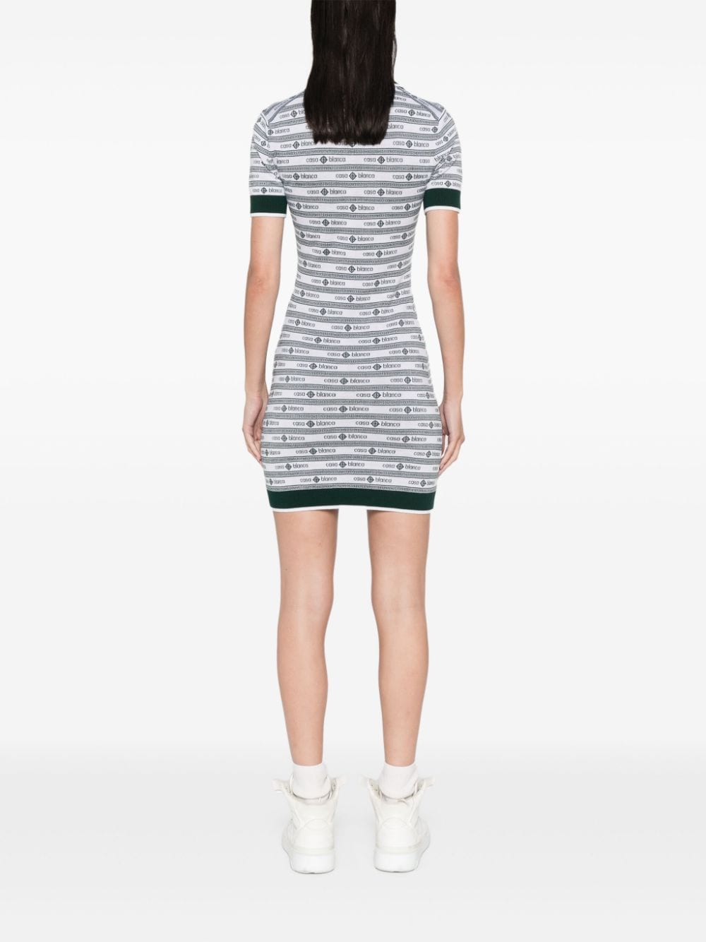 Shop Casablanca Logo Polo Mini Dress In White