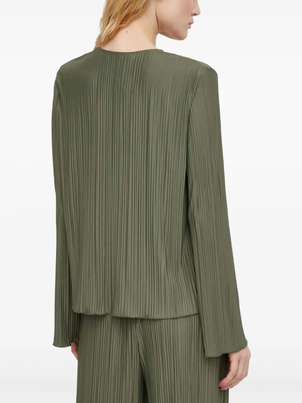 Samsoe & Samsoe Buttoned Pleated Top In Green