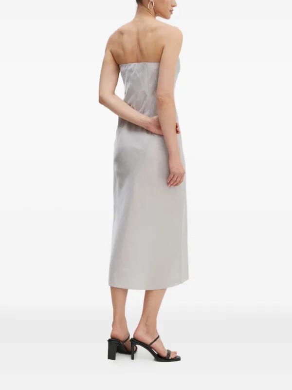 Samsoe Samsoe Strapless Midi Dress - Silver