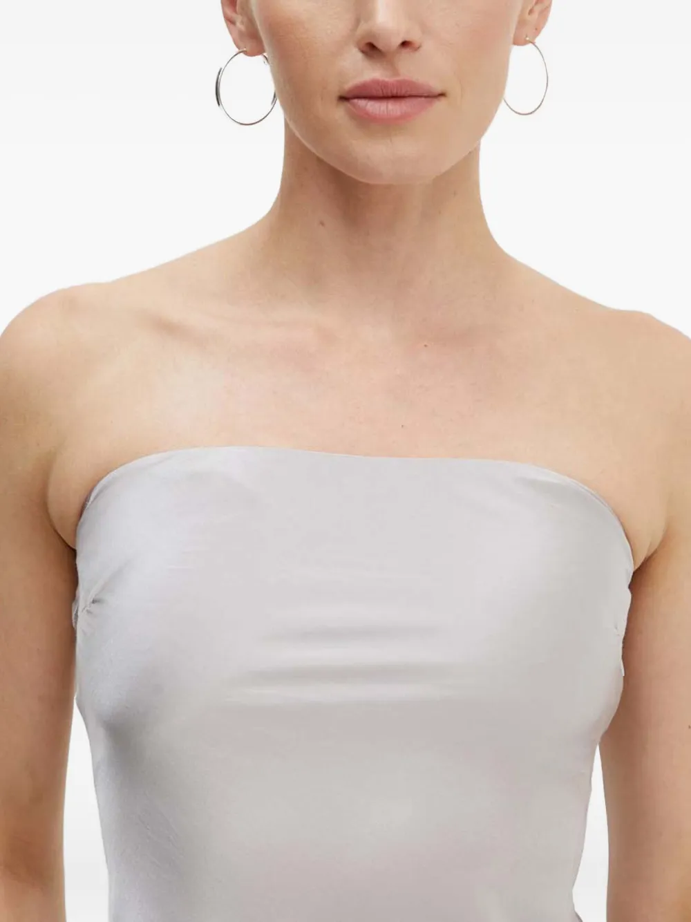 SAMSOE Strapless midi-jurk Zilver