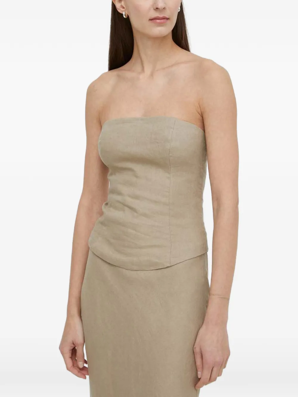 SAMSOE SAMSOE SAELYNN strapless top - Toni neutri
