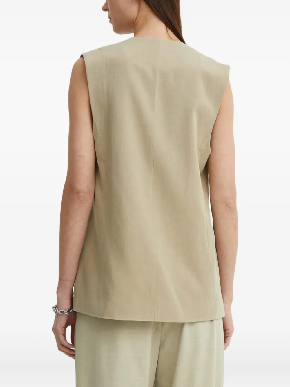 SAMSOE Mouwloze bodywarmer met V-hals Beige