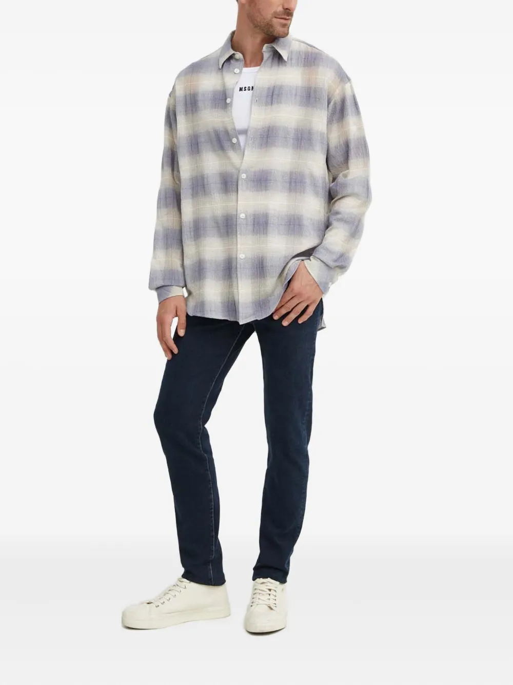 SAMSOE SAMSOE Geruit overhemd - Blauw