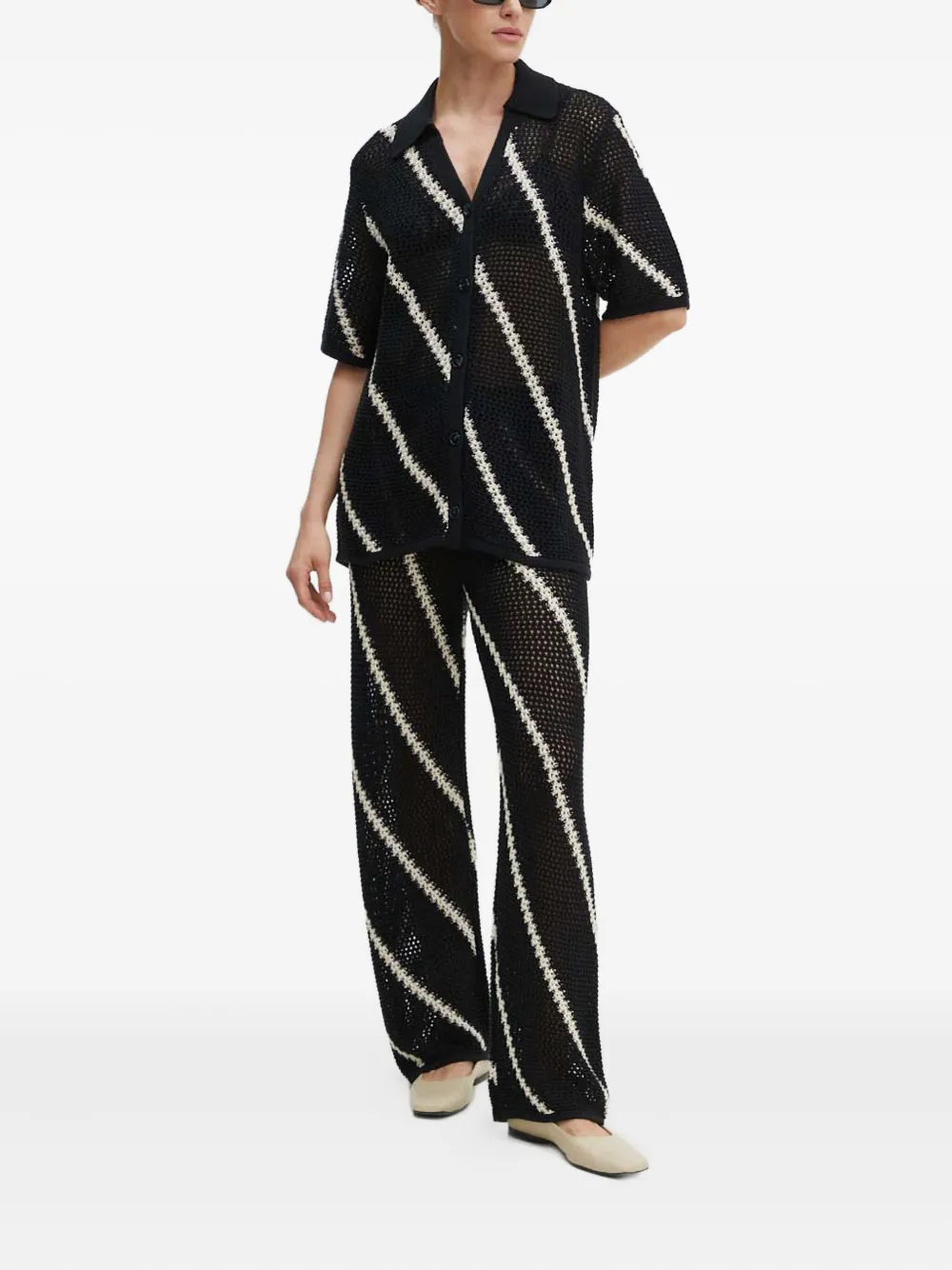 SAMSOE SAMSOE striped-pattern short-sleeve cardigan | Cardigans | Image 2