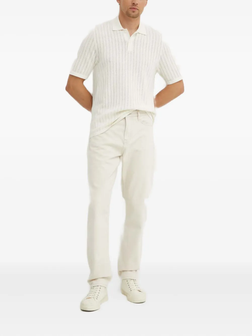 SAMSOE SAMSOE Jeans met logopatch en vijf zakken - Beige