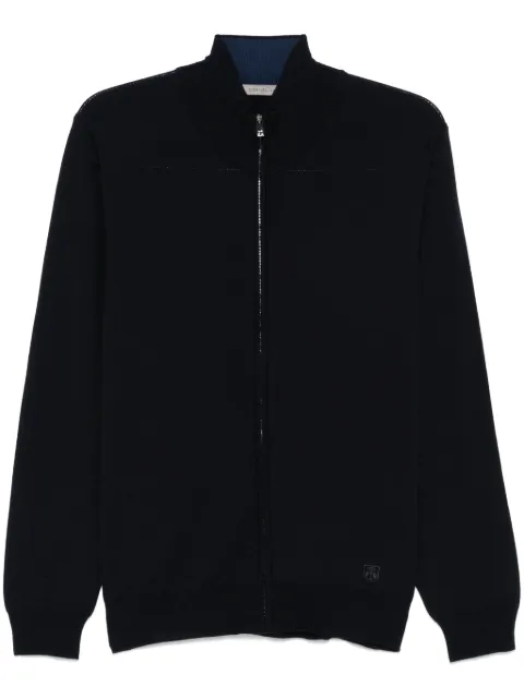 Corneliani logo-embroidered cardigan
