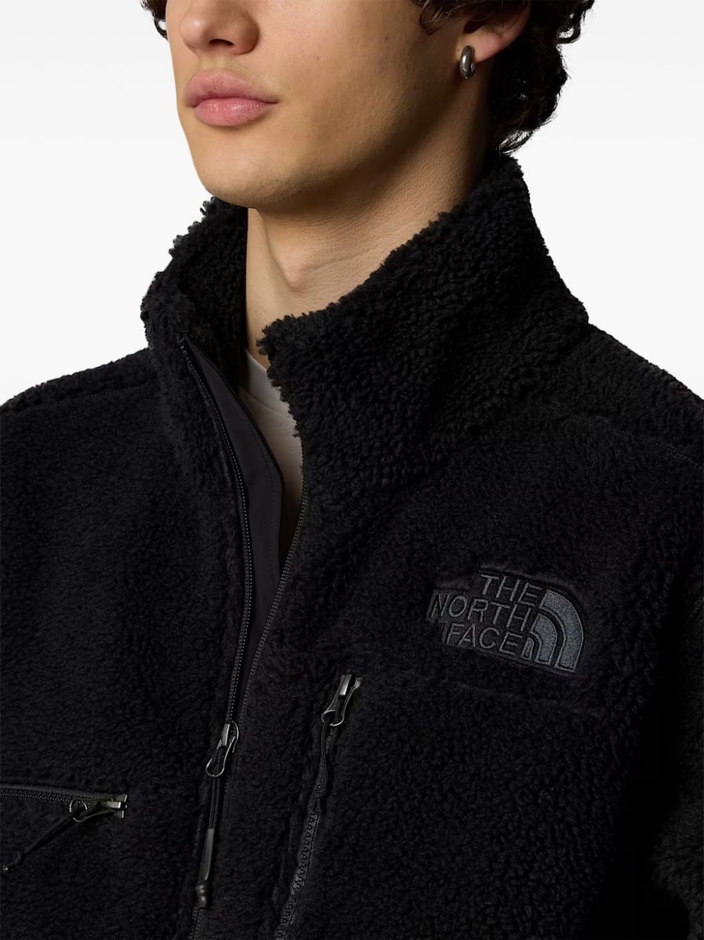 Shop The North Face Zip-up Fleece Jacket In Black