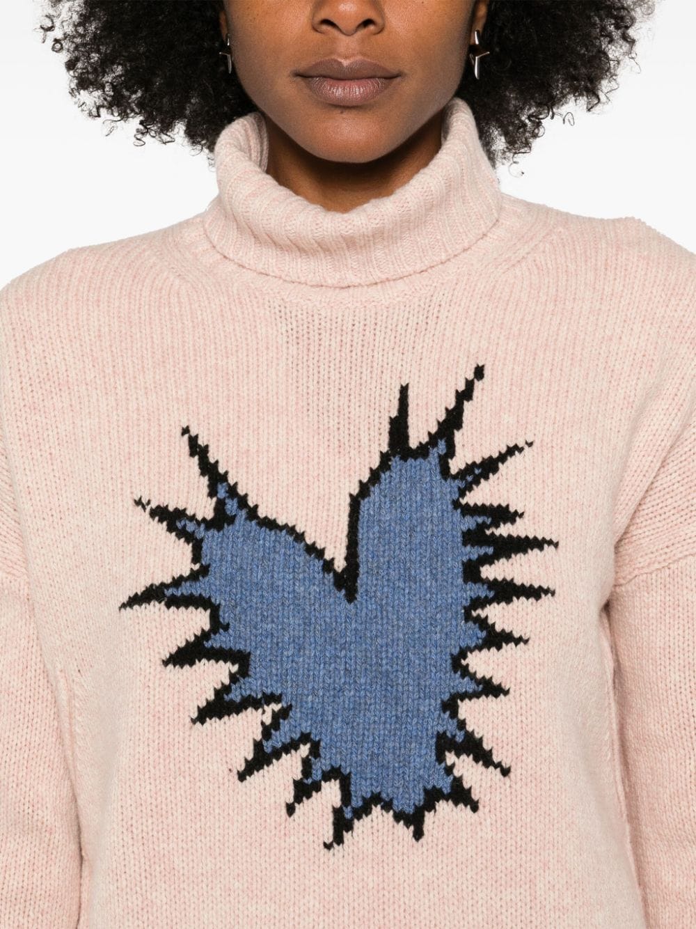 Shop Zadig & Voltaire Alma Spiked Heart Sweater In Pink