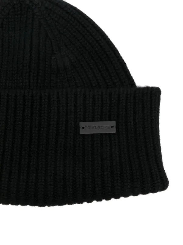 ニットキャップ・ビーニー SAINT LAURENT Black Cashmere Beanie Hat Saint Laurent Cashmere Beanie | Black | FARFETCH