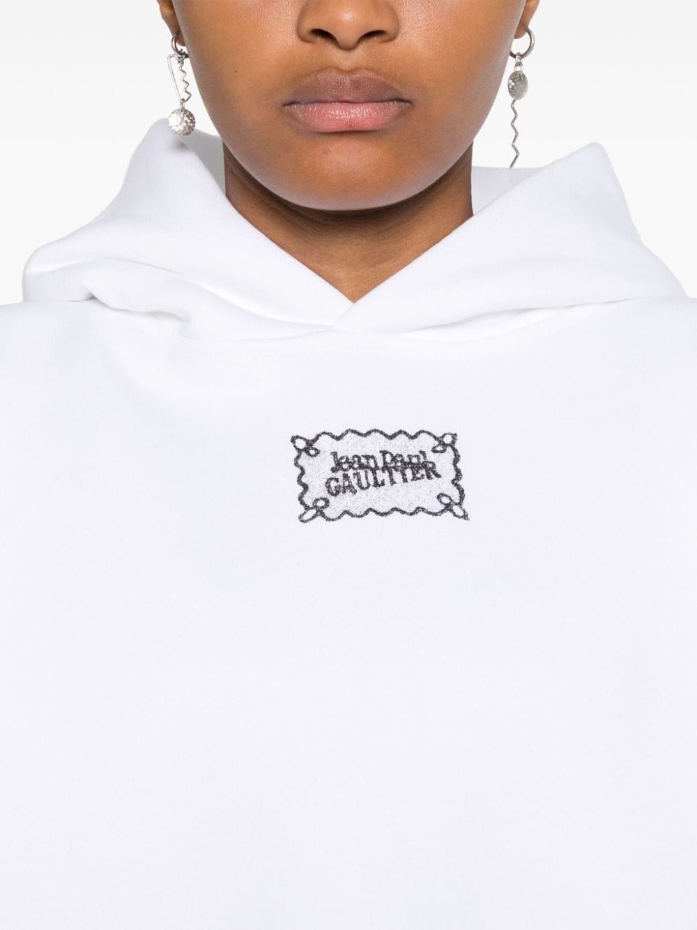 Shop Jean Paul Gaultier Logo-print Hoodie In White