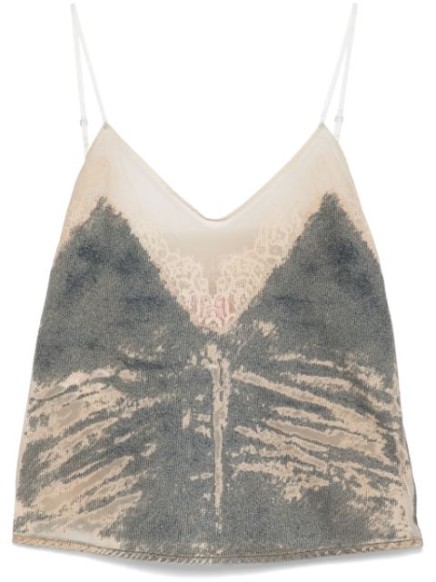 Diesel distressed-denim tank top Women