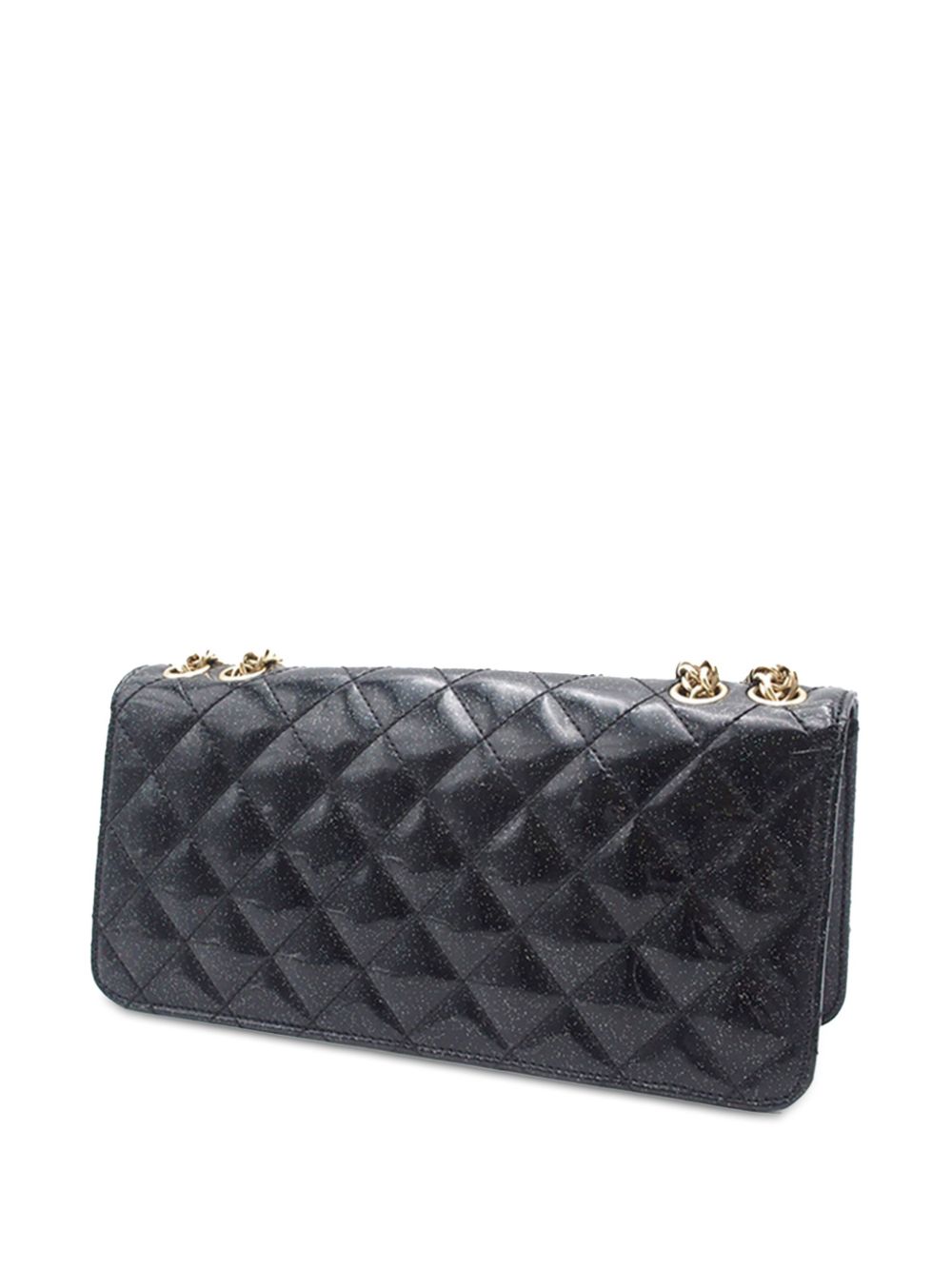 Affordable HOT SALE CHANEL 2008-2009 Quilted Patent Glitter Evening Star East West Flap shoulder bag Women