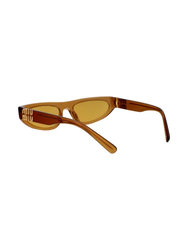 Miu Miu ブラウン キャットアイ サングラス Miu Miu Eyewear キャットアイ サングラス | ブラウン | FARFETCH JP
