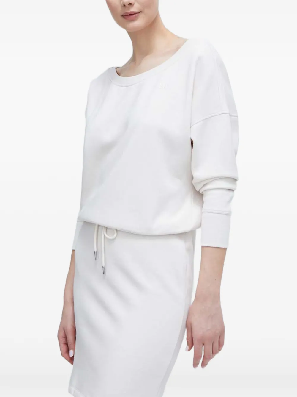  Dkny Drawstring Long-sleeve Mini Dress - Neutrals 