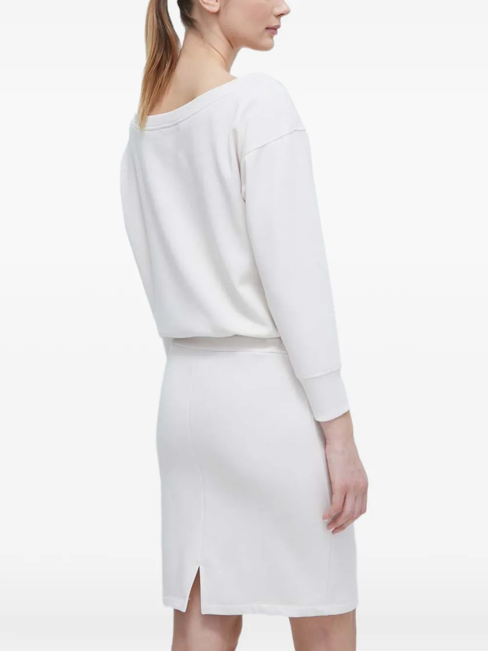 Dkny Drawstring Long-sleeve Mini Dress - Neutrals 