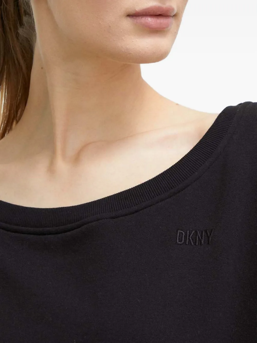 Dkny Drawstring Mini Dress In Black