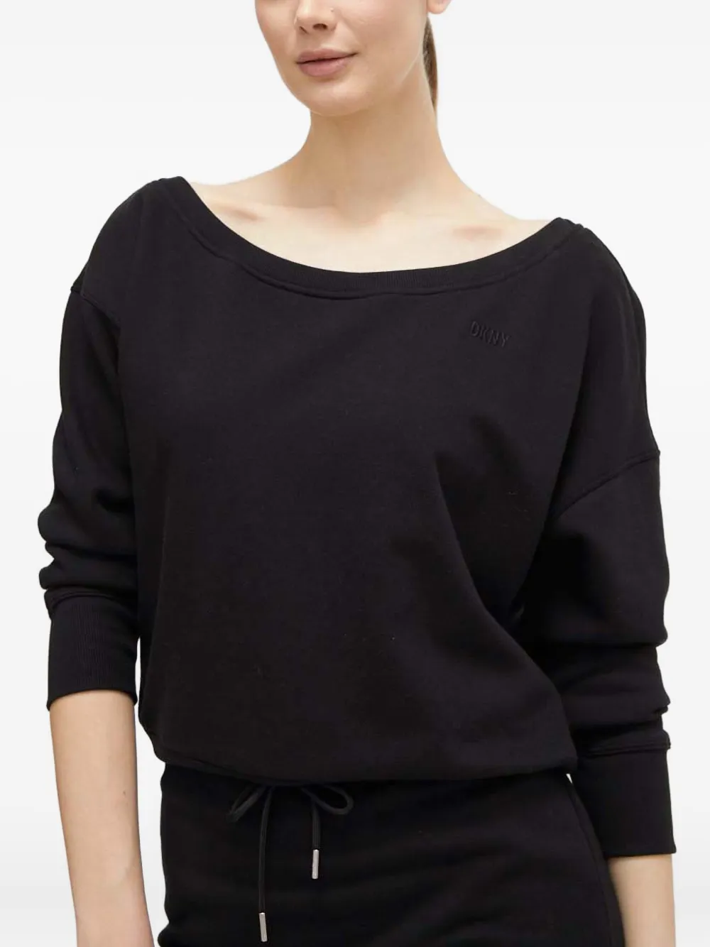 Dkny Drawstring Mini Dress In Black