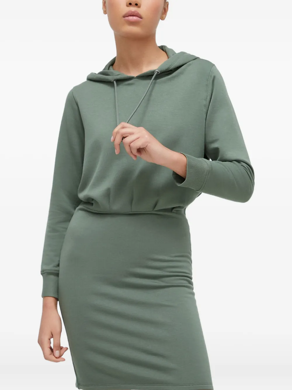 Dkny Hooded Mini Dress In Green