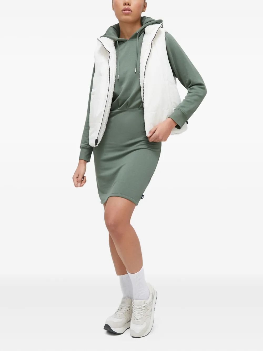 DKNY hooded mini dress - Groen