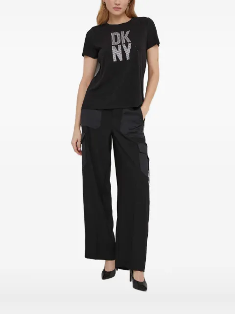 DKNY logo-lettering embellished T-shirt