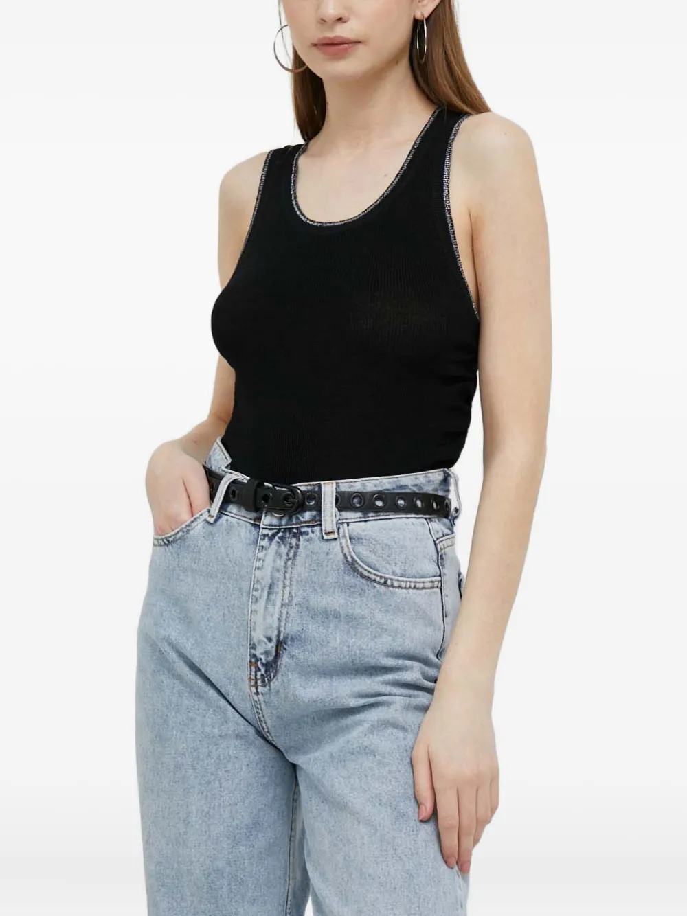 DKNY ruched tank top | Black | Image 1