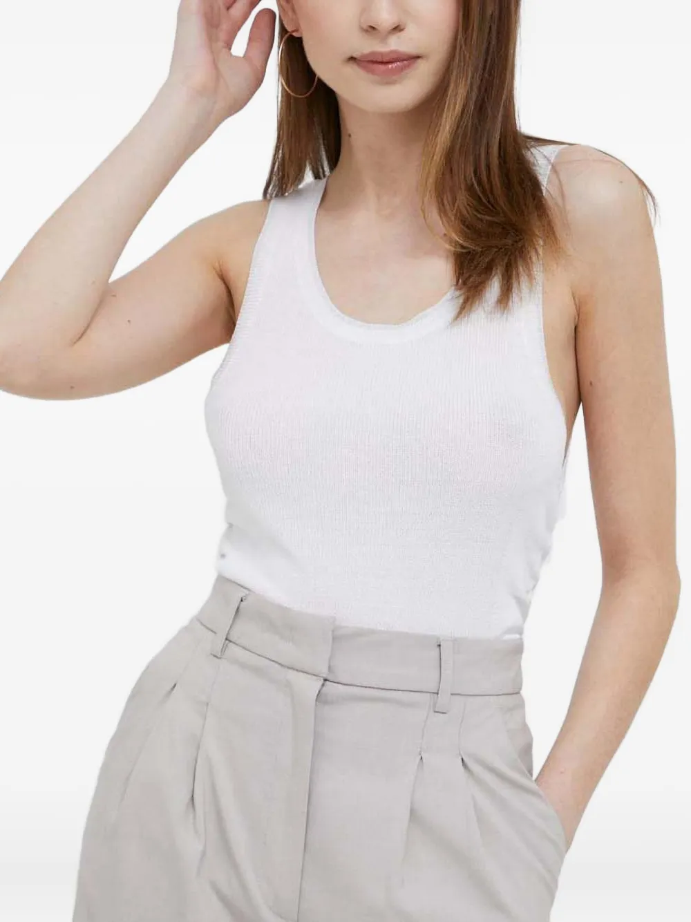 Dkny Ruched Tank Top In Brown