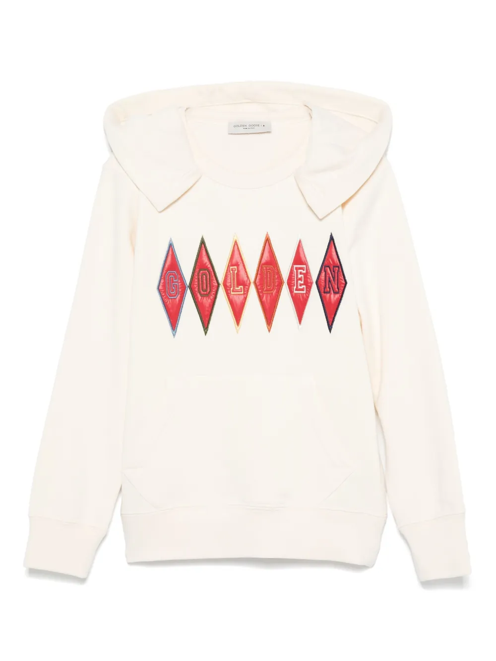 Golden Goose Kids Moletom com capuz e detalhe de patch | Branco | Image 1