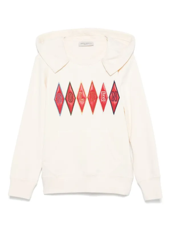Golden Goose Kids patch detail Hoodie White FARFETCH CA