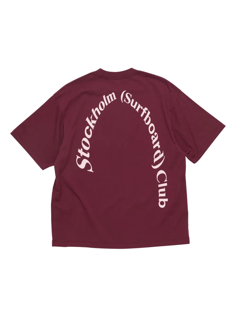 Stockholm Surfboard Club T-shirt met logoprint - Rood